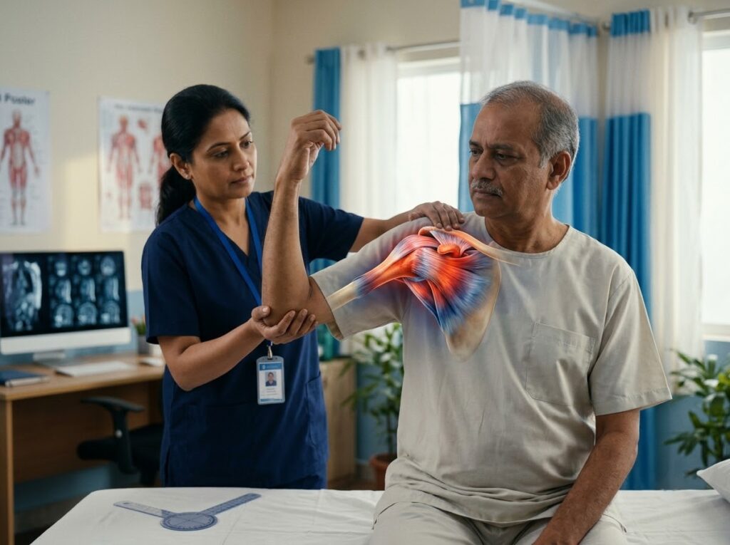 Shoulder joint stiffness restric